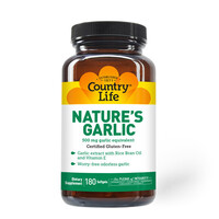 Натуральна добавка Country Life Nature's Garlic, 180 капсул