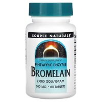 Натуральна добавка Source Naturals Bromelain 2000 GDU/g 500 mg, 60 таблеток