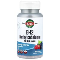 Вітаміни та мінерали KAL B-12 Methylcobalamin 1000 mcg, 60 льодяників
