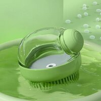 Щітка силіконова масажна для миття тварин з дозатором Semi Cleaning Device, Green