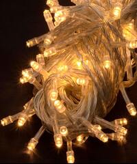 Світлодіодна гірлянда 500 LED класична 5 мм довжина 28 метрів з прозорим проводом світло біле тепле (1150-07)