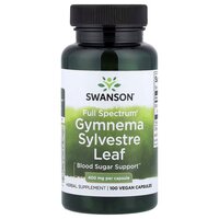 Натуральна добавка Swanson Gymnema Sylvestre Leaf 400 mg Full Spectrum, 100 капсул
