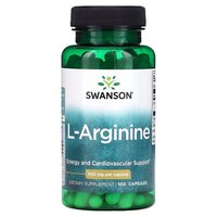 Амінокислота Swanson L-Arginine 500 mg, 100 капсул