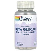 Натуральна добавка Solaray Beta Glucan 200 mg High Potency, 30 вегакапсул