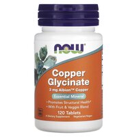 Вітаміни та мінерали NOW Copper Glycinate 3 mg, 120 таблеток