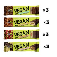 Батончик FitWin Vegan Bar БЛОК, 12*50 грам - МІКС СМАКІВ