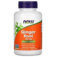 Натуральна добавка NOW Ginger Root 550 mg, 100 вегакапсул