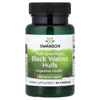 Натуральна добавка Swanson Black Walnut Hulls 500 mg Full Spectrum, 60 капсул