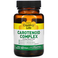 Натуральна добавка Country Life Carotenoid Complex, 60 капсул