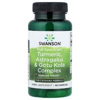 Натуральна добавка Swanson Turmeric, Astragalus & Gotu Kola Full Spectrum, 60 капсул