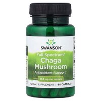 Натуральна добавка Swanson Chaga Mushroom 400 mg Full Spectrum, 60 капсул