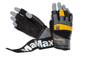 Рукавички для фітнесу MAD MAX  Signature MFG 880, Black/Grey/Yellow