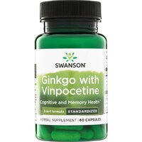 Натуральна добавка Swanson Ginkgo with Vinpocetine, 60 капсул