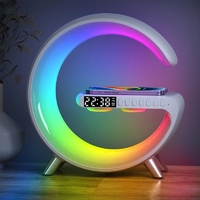 Нічник настільна лампа смарт RGB Happy Light Smart Light Sound Machine з бездротовою зарядкою 15W і Bluetooth колонкою 3W БІЛИЙ ПРИМ'ЯТА КОРОБКА