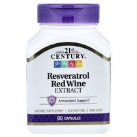 Натуральна добавка 21st Century Resveratrol Red Wine Extract, 90 капсул