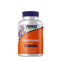 Натуральна добавка NOW Melatonin 5 mg, 60 вегакапсул