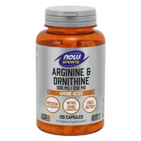 Амінокислота NOW Sports Arginine &amp; Ornithine, 100 капсул