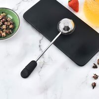 Заварник для чаю Semi круглий із нержавіючої сталі 18 см, Black