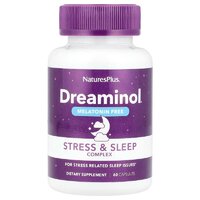 Натуральна добавка Natures Plus Dreaminol Stress & Sleep Complex Melatonin Free,, 60 капсул