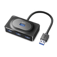 Хаби та кардрідери Jasoz HUB 4USB3.0 довжина кабелю 0.3 м, Black