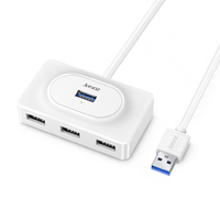 Хаби та кардрідери USB-хаб Jasoz HUB 4USB3.0 довжина кабелю 1 м, White