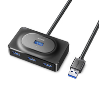 Хаби та кардрідери Jasoz HUB 4USB3.0 довжина кабелю 1 м, Black