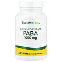 Вітаміни та мінерали Natures Plus PABA 1000 mg Sustained Release, 60 таблеток
