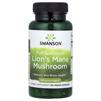 Натуральна добавка Swanson Lion's Mane Mushroom 500 mg Full Spectrum, 60 капсул