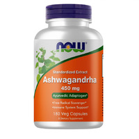 Натуральна добавка NOW Ashwagandha 450 mg, 180 вегакапсул