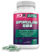 Натуральна добавка 10XNutrition Spirulina 500, 180 вегакапсул