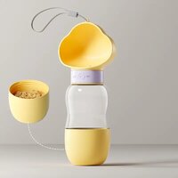 Пляшка-поїлка для собак і кішок Semi Foot, 2 відділення 350 мл + 200 мл, Yellow