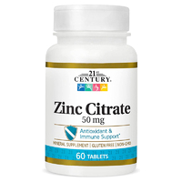 Вітаміни та мінерали 21st Century Zinc Citrate 50 mg, 60 таблеток