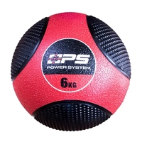 М'яч для фітнесу Power System Medicine Ball PS-4136, Black/Red, 6 кг