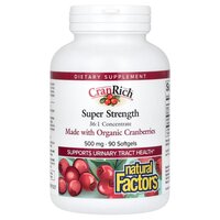 Натуральна добавка Natural Factors CranRich Cranberry Concentrate Super Strength, 90 гелевих капсул