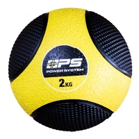 М'яч для фітнесу Power System Medicine Ball PS-4132, Black/Yellow, 2 кг