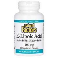 Натуральна добавка Natural Factors R-Lipoic Acid 100 mg, 60 вегакапсул