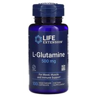 Амінокислота Life Extension L-Glutamine 500 mg, 100 вегакапсул