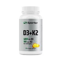 Вітаміни та мінерали Sporter D3 + K2, 60 капсул
