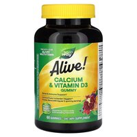 Вітаміни та мінерали Nature's Way Alive! Calcium + Vitamin D3 Gummy, 60 желейок