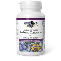 Natural Factors BlueRich Bluberry Concentrate Super Strength, 90 капсул