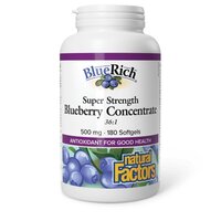 Натуральна добавка Natural Factors BlueRich Bluberry Concentrate Super Strength, 180 капсул