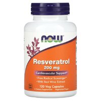 Натуральна добавка NOW Resveratrol 200 mg, 120 вегакапсул