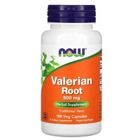 Натуральна добавка NOW Valerian Root 500 mg, 100 вегакапсул