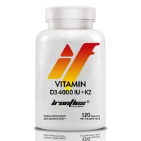 Вітаміни та мінерали IronFlex Vitamin D3 4000 + K2, 120 таблеток