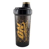 Шейкер Optimum (закрутка/сітка), 700 мл, Black/Gold