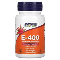 NOW Vitamin E-400 with Mixed Tocopherols, 50 капсул