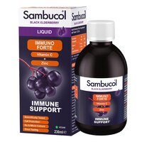 Натуральна добавка Sambucol Black Elderberry Immuno Forte + Vitamin C + Zinc, 230 мл