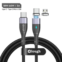 Elough 13/7 Contact 3 A, Type C - Type C/Micro USB 0.5 м, Grey