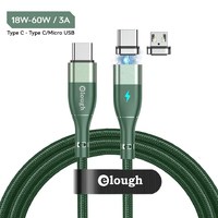Elough 13/7 Contact 3 A, Type C - Type C/Micro USB 2 м, Green